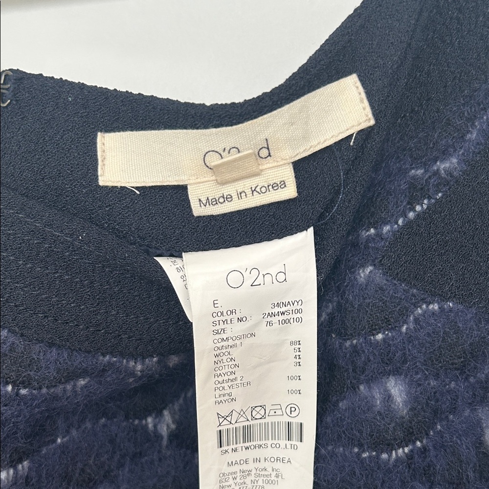 O'2nd Wool Navy Textured Mini Skirt - Picture 2 of 10